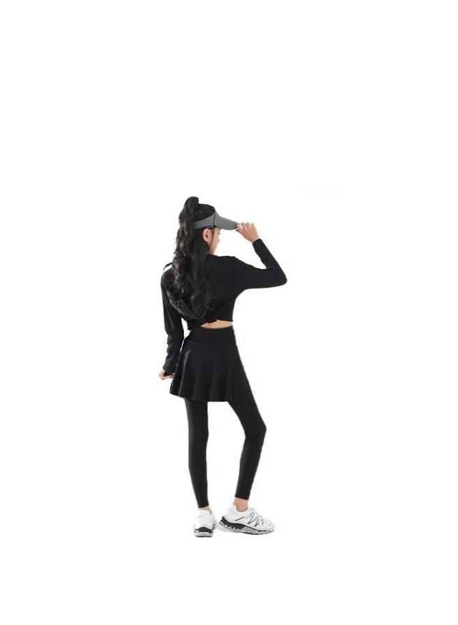 Children's Quick Drying Clothes Yoga Badminton Tennis Training Hooded Long Sleeved Sports Suit  - Image 3