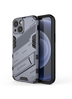 Generic Case Cover For iPhone 13 Punk Armor 2 in 1 PC + TPU Phone Case with Invisible Holder Grey 