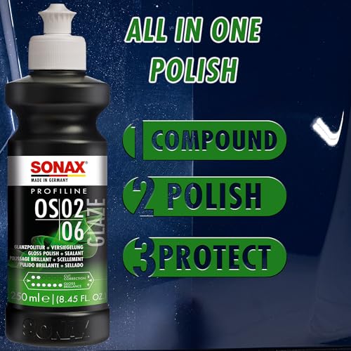 SONAX Glaze OS 02-06 247141 | All-in-One Car Polish for Scratch Removal, High-Gloss Finish & Ceramic Protection | SiO2-Based 6-Month Durability | Hologram-Free Results for All Paint | 250ml - Image 5