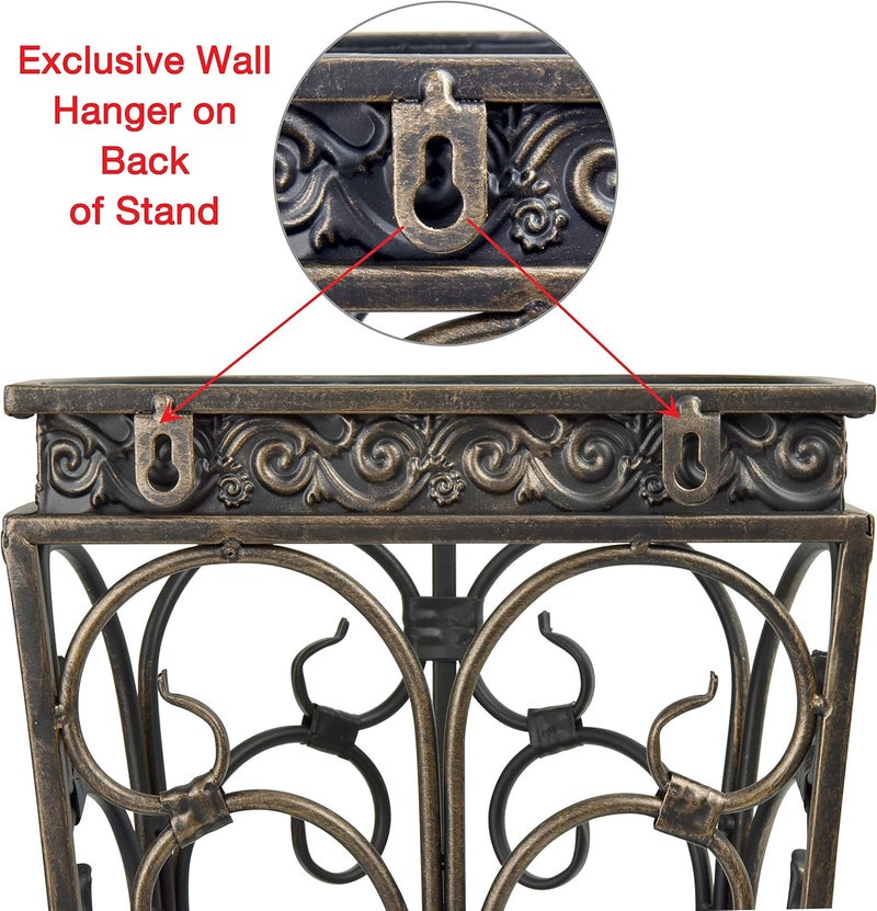 Dualplex Super Quality Umbrella Stand, Umbrella Holder Antique Look Metal Entry Hallway Décor, Wallside Style w/Removable Drip Tray Home Office Decoration Rack Holds Umbrellas Canes Walking Stick - Image 4