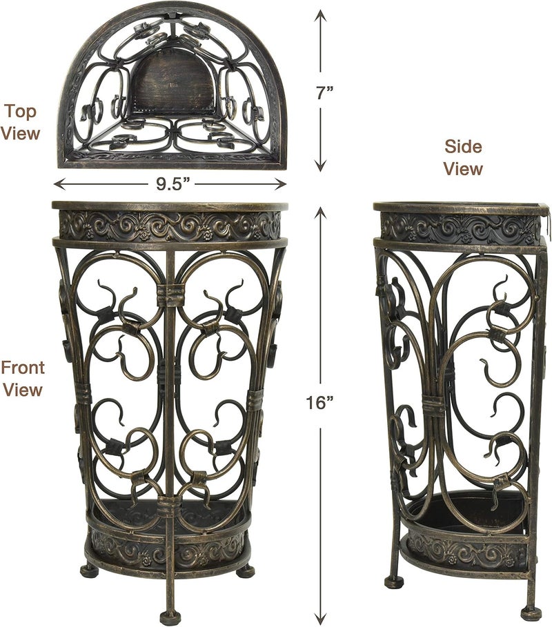 Dualplex Super Quality Umbrella Stand, Umbrella Holder Antique Look Metal Entry Hallway Décor, Wallside Style w/Removable Drip Tray Home Office Decoration Rack Holds Umbrellas Canes Walking Stick - Image 2