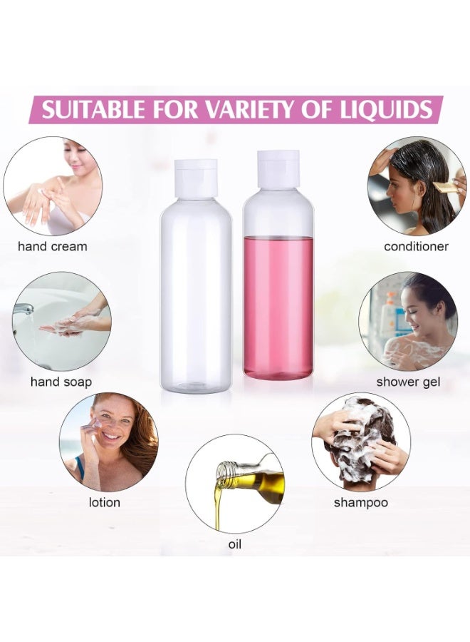 MOMENT MOMENT 4 Pack 100ML Empty Clear Plastic Squeeze Bottles with Disc Top Flip Cap Travel Bottle BPA-Free Containers For Shampoo, Lotions, Liquid Body Soap, Creams.. - Image 4