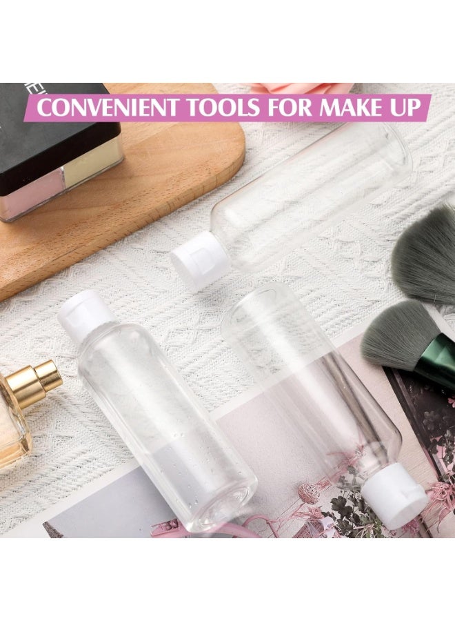 MOMENT MOMENT 4 Pack 100ML Empty Clear Plastic Squeeze Bottles with Disc Top Flip Cap Travel Bottle BPA-Free Containers For Shampoo, Lotions, Liquid Body Soap, Creams.. - Image 5