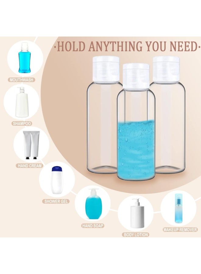 MOMENT MOMENT 4 Pack 100ML Empty Clear Plastic Squeeze Bottles with Disc Top Flip Cap Travel Bottle BPA-Free Containers For Shampoo, Lotions, Liquid Body Soap, Creams.. - Image 2