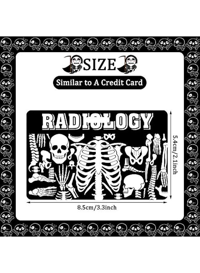 Arabest 10 Pieces Xray Marker Holder Skeleton Themed PVC Xray Marker Holder X-Ray Badge Radiology Horizontal ID Card Badge Pouch for Office Staff DIY ID Badge Holder  - Image 2