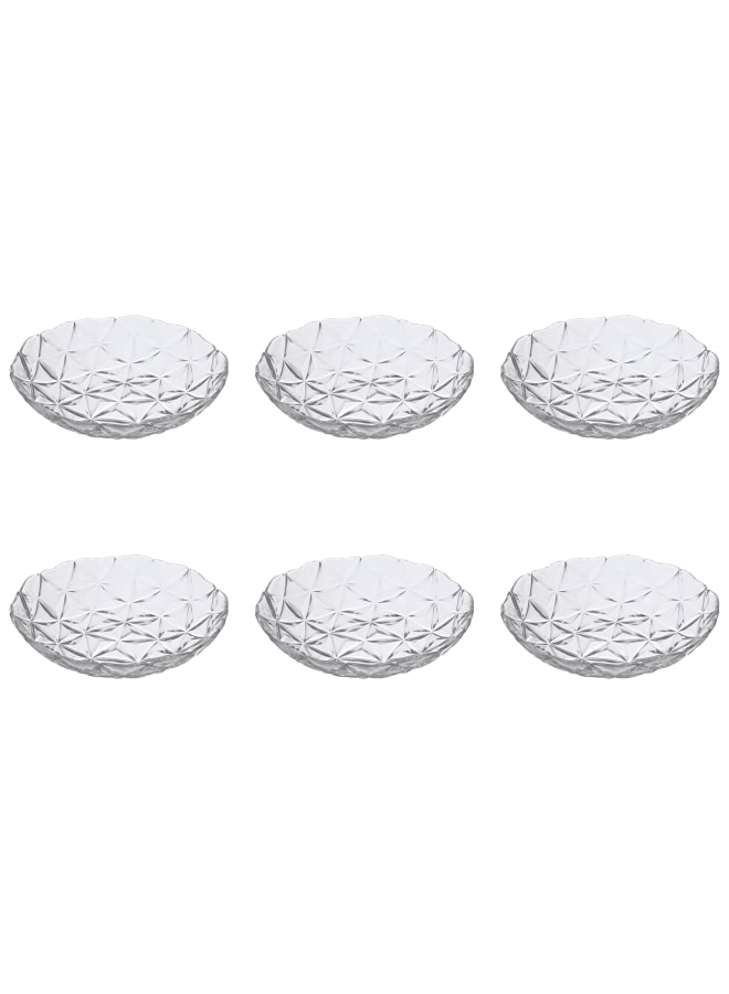 باساباتشي Estrella Glass Deep Plate 6 Pieces - 21cm Clear 21cm - Image 1