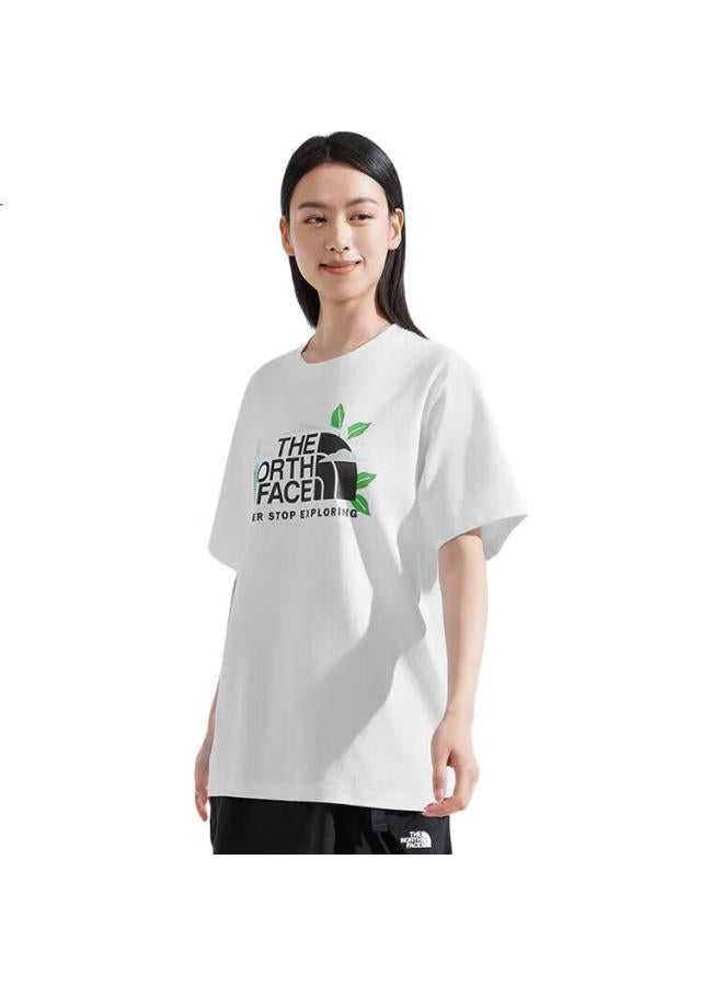 The North Face Unisex Cotton Printed Short Sleeve T-Shirt Outdoor Breathable 8D7W Snow White/Fn4 L