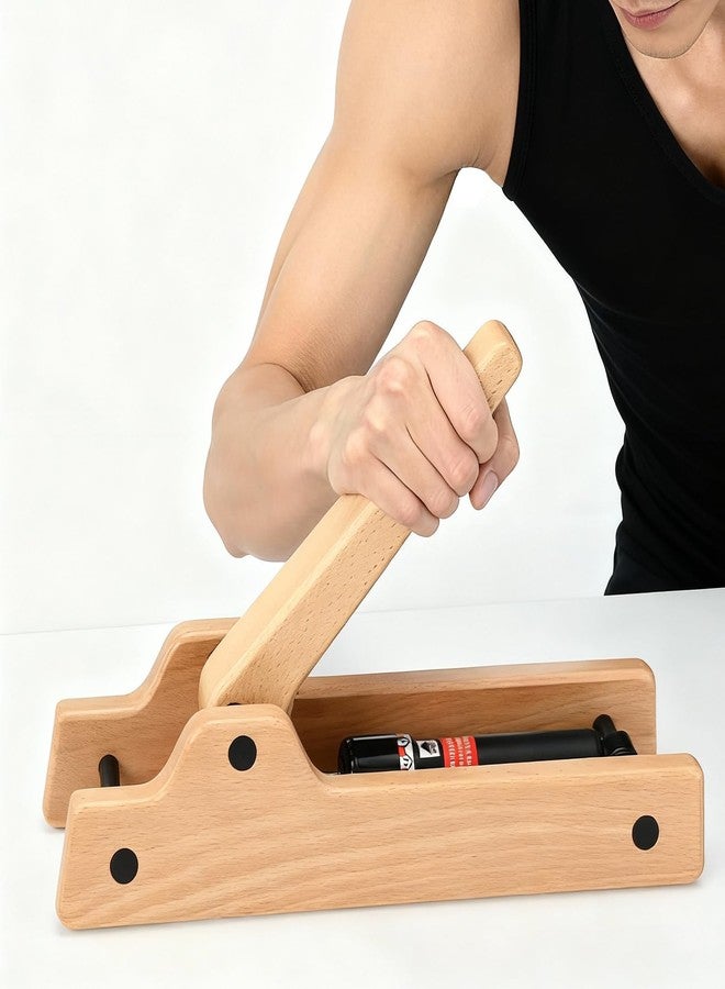 tonchean Workout Armwrestling Training Equipment Portable Arm Strength Trainer Wooden Forearm Strengthener with Adjustable Hydraulic Resistance (Levels 1-12) for Home Gym Office - Image 1