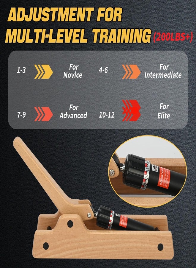 tonchean Workout Armwrestling Training Equipment Portable Arm Strength Trainer Wooden Forearm Strengthener with Adjustable Hydraulic Resistance (Levels 1-12) for Home Gym Office - Image 5
