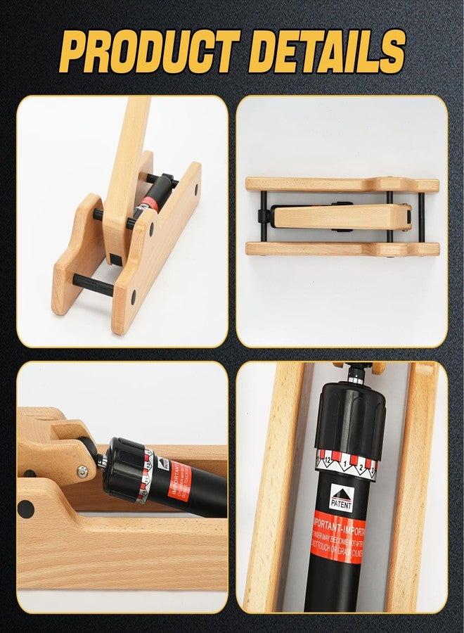 tonchean Workout Armwrestling Training Equipment Portable Arm Strength Trainer Wooden Forearm Strengthener with Adjustable Hydraulic Resistance (Levels 1-12) for Home Gym Office - Image 4