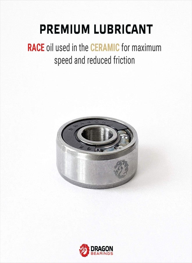 Fireball Dragon Skateboard Bearings Set (8 Pack) - 608 Longboard Bearings for Skateboard Inline & Roller Skate - Fast Precision Ceramic Bearings with Dual Labyrinth Shields (Ceramic) - Image 5