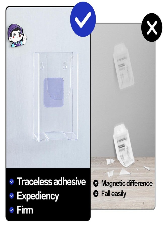 XGKHOM Space Saving 4" Wide Breastmilk Storage Bag Organizer for New Moms, Empty Breastmilk Storage Container for Fridge, Breast Milk Bag Holder with Paste or Screw Mount - Image 4