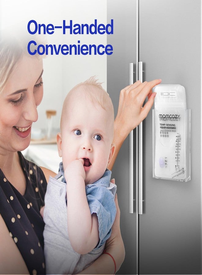 XGKHOM Space Saving 4" Wide Breastmilk Storage Bag Organizer for New Moms, Empty Breastmilk Storage Container for Fridge, Breast Milk Bag Holder with Paste or Screw Mount - Image 2