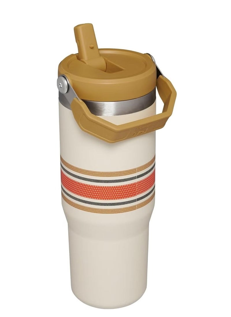 Stanley - IceFlow 30oz Stainless Steel Tumbler with Leak-Resistant Flip Straw - Vacuum Insulated Water Bottle for Home, Office, or Car, Keeps Drinks Cold for 12 Hours or Iced for 2 Days, Reusable Cup, Cream Mesh Color – Durable, Stylish, Spill-Free Hydration Solution - Image 1