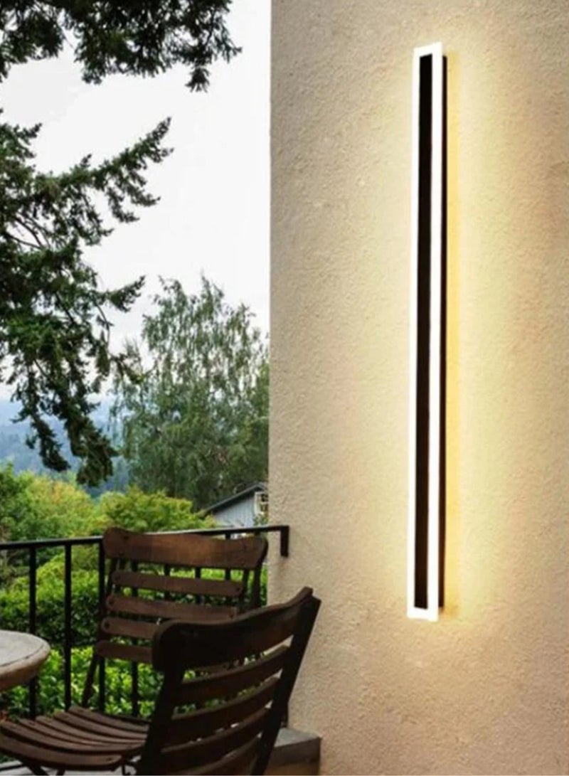 مصباح حائط خارجي LED معدني خطي أسود 100 × 8 سم - Image 4