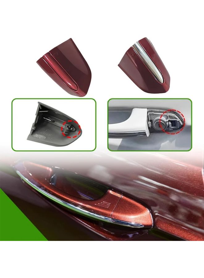 High Configuration Red Door Handle Key Bezel Cover Cap for Ford Fusion 2013 2020 Edge 2015 2020 Replacement - Image 4