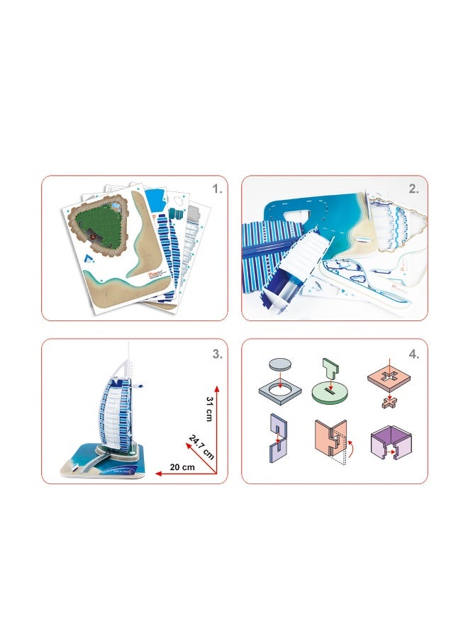 CubicFun 3D Puzzle Burj Al Arab - 46pc - Image 4
