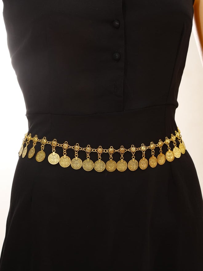 Take Two Gold-Toned Round Pendants Waist Chain - Image 2