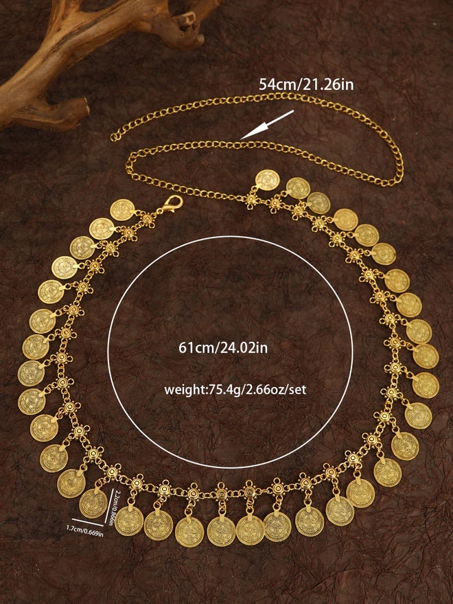 Take Two Gold-Toned Round Pendants Waist Chain - Image 4