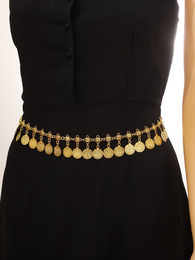 Take Two Gold-Toned Round Pendants Waist Chain - Image 1