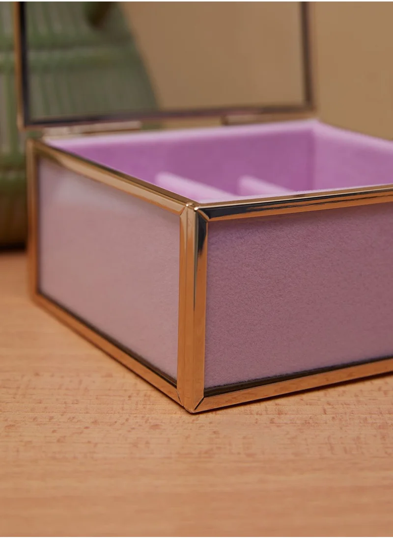 Pink Cactus Glass Jewelry Storage Box