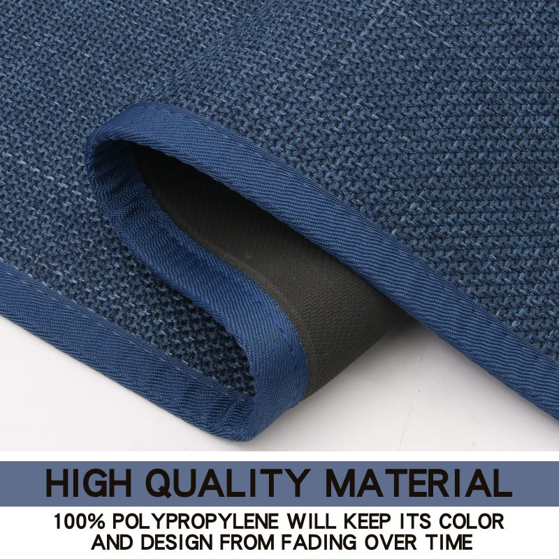 SUMLANS Kitchen Mat Set of 2 PCS, Cushioned Non Slip Rugs for Kitchen Floor, Absorbent Runner Comfort Standing Mats Washable for Kitchen, Office, Home (Dark Blue, 17.3"x47"+17.3"x30") - Image 4