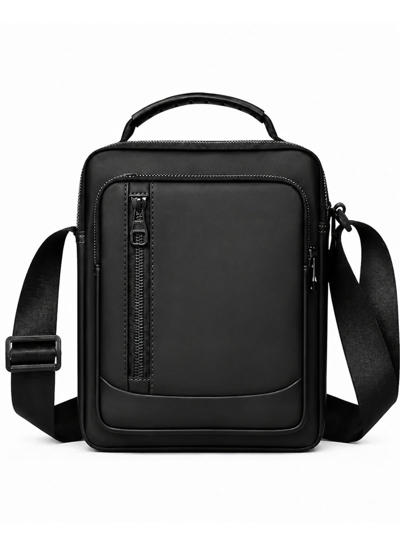 Men's crossbody bag, padded polyester shoulder bag with multiple pockets; a practical crossbody bag for daily use. - Image 1