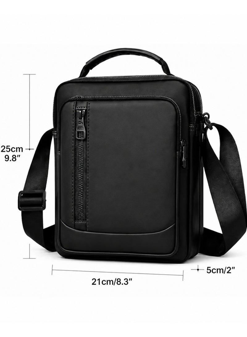 Men's crossbody bag, padded polyester shoulder bag with multiple pockets; a practical crossbody bag for daily use. - Image 5
