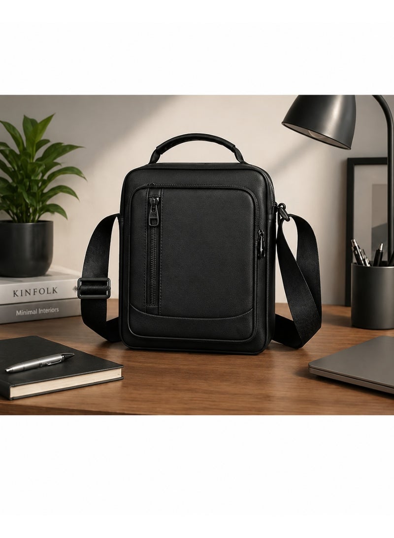 Men's crossbody bag, padded polyester shoulder bag with multiple pockets; a practical crossbody bag for daily use. - Image 4