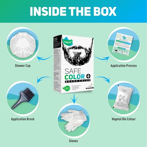 Vegetal Safe Color Natural Beard Colour, Chemical-Free, Soft Black, 25g. (Pack of 3) - Image 5