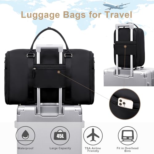 Scothen Convertible Travel Garment Bag,Carry On Garment Duffle Bag with Toiletry and Shoe bag,Garment Bags for Travel,2 in 1 Hanging Dress Suitcase Suit Travel Bags for Women with USB Charging Port - Image 5