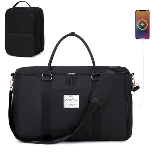 Scothen Convertible Travel Garment Bag,Carry On Garment Duffle Bag with Toiletry and Shoe bag,Garment Bags for Travel,2 in 1 Hanging Dress Suitcase Suit Travel Bags for Women with USB Charging Port - Image 1