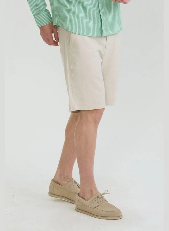 FELIX HARDY Stone Men's Linen Cotton Casual Summer Shorts for Men | Best Price UAE