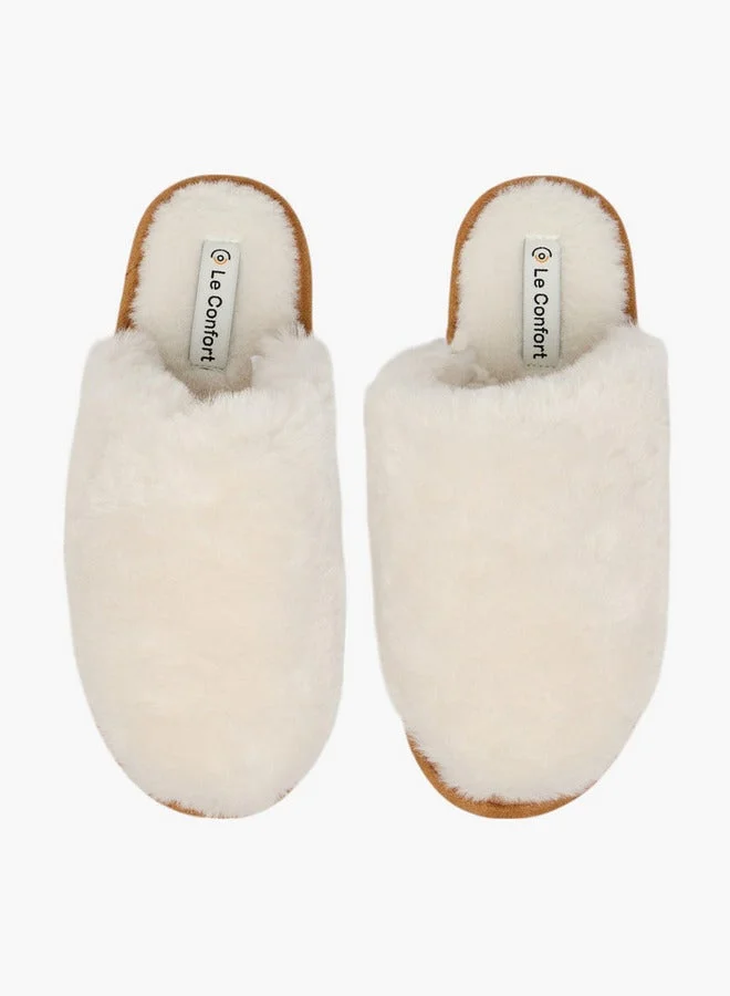 Le Confort Faux Fur Textured Bedroom Mules