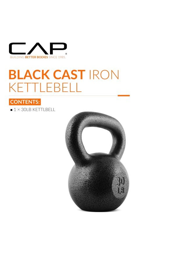 CAP Barbell Black Cast Iron Kettlebell | 30 Pounds - Image 2