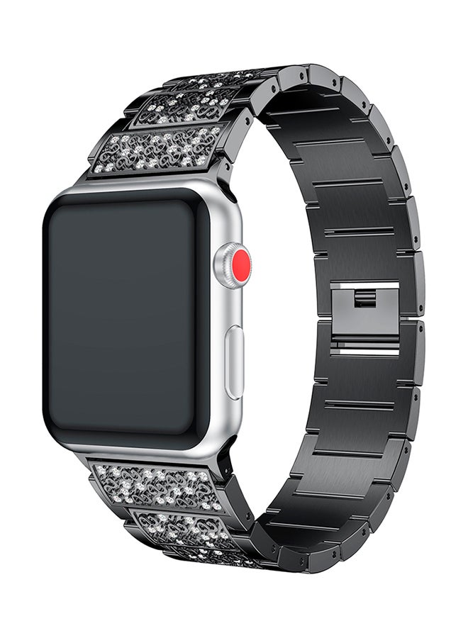 ISank Bling Replacement Strap For Apple Watch Series 3/2/1 Black/Clear - Image 4