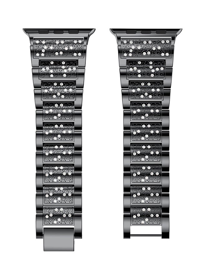 ISank Bling Replacement Strap For Apple Watch Series 3/2/1 Black/Clear - Image 2