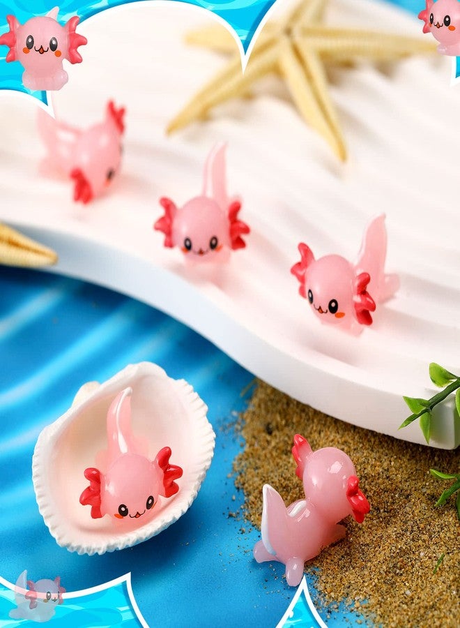 Ferraycle 24 Pcs Pink Mini Axolotl Resin Figurine Miniature Axolotl Charm Tiny Animal Figures Ornament Mini Animals Figures to Hide Dollhouse Cupcake DIY Craft Decoration Gift Birthday Party Favor - Image 4