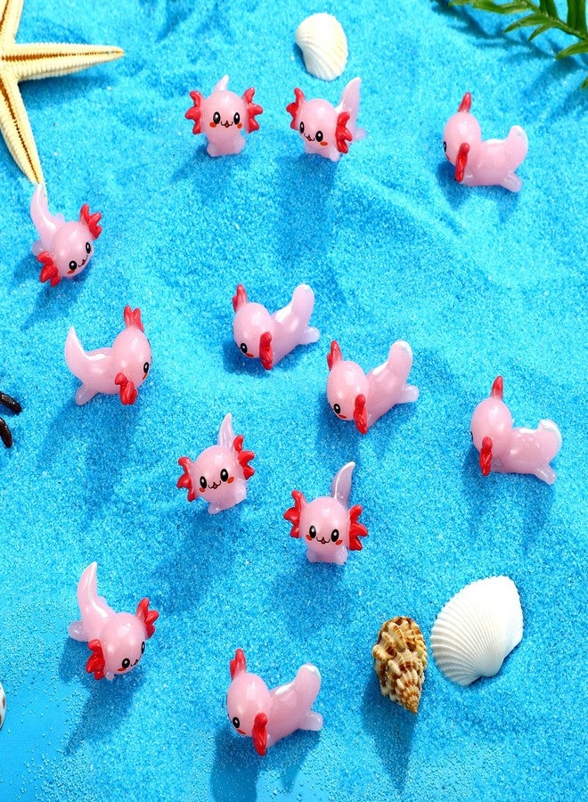 Ferraycle 24 Pcs Pink Mini Axolotl Resin Figurine Miniature Axolotl Charm Tiny Animal Figures Ornament Mini Animals Figures to Hide Dollhouse Cupcake DIY Craft Decoration Gift Birthday Party Favor - Image 5