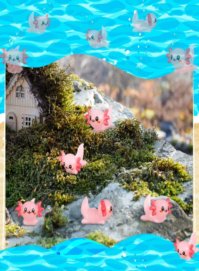 Ferraycle 24 Pcs Pink Mini Axolotl Resin Figurine Miniature Axolotl Charm Tiny Animal Figures Ornament Mini Animals Figures to Hide Dollhouse Cupcake DIY Craft Decoration Gift Birthday Party Favor - Image 2