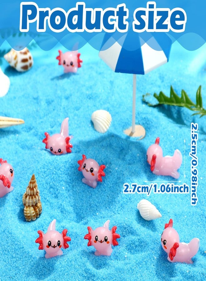 Ferraycle 24 Pcs Pink Mini Axolotl Resin Figurine Miniature Axolotl Charm Tiny Animal Figures Ornament Mini Animals Figures to Hide Dollhouse Cupcake DIY Craft Decoration Gift Birthday Party Favor - Image 3