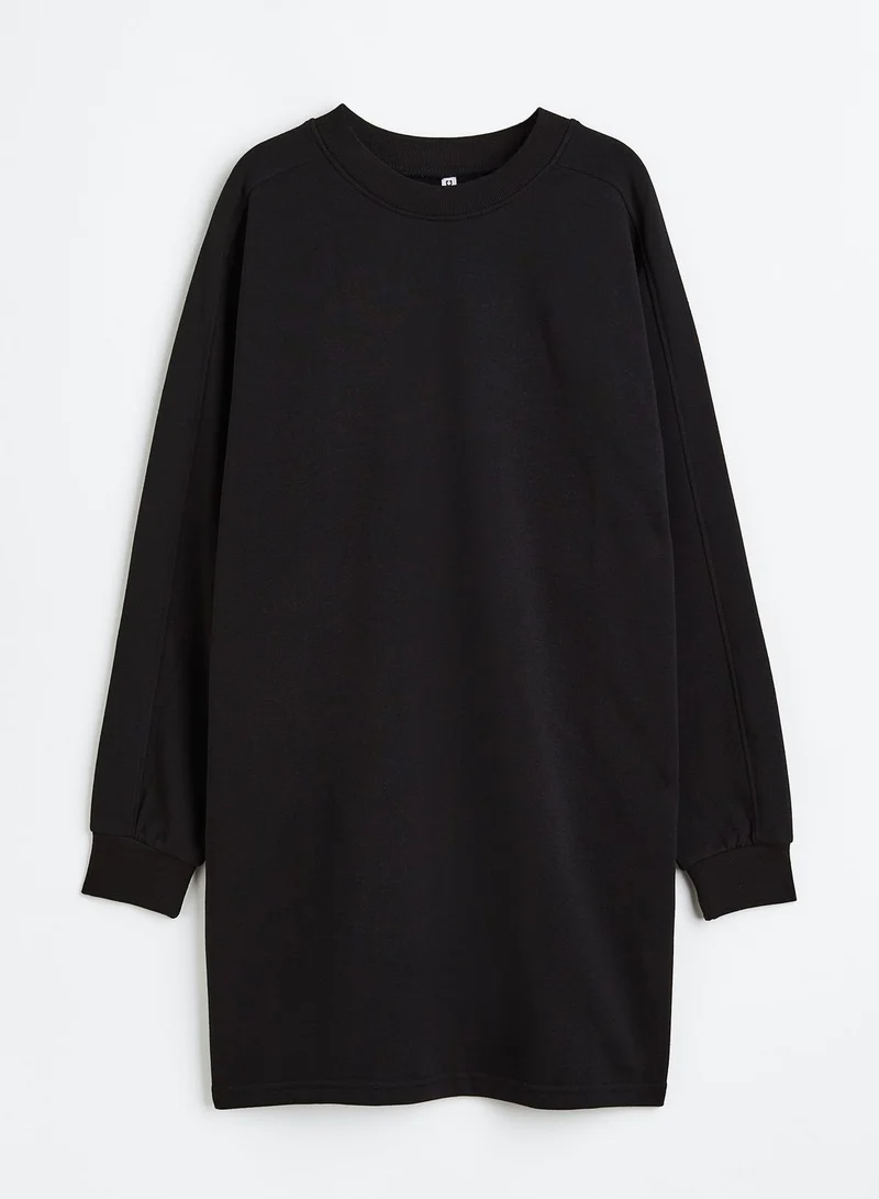 H&M Black Sweatshirt Dress