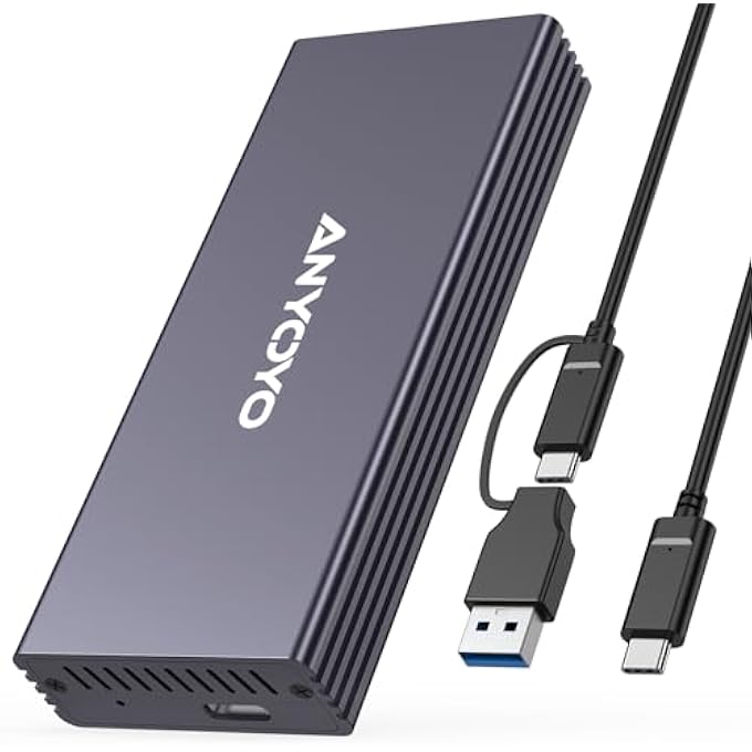 ANYOYO SAS/SATA TO USB 3.0 ADAPTER, 2.5/3.5 INCH EXTERNAL SAS ENCLOSURE WITH USB-C TO USB-A/C CABLE, TOOL-FREE EXTERNAL HARD DRIVE READER, HDD SSD ENCLOSURE WITH 12V/2A POWER ADAPTER, SUPPORT UP TO 18TB - Image 1