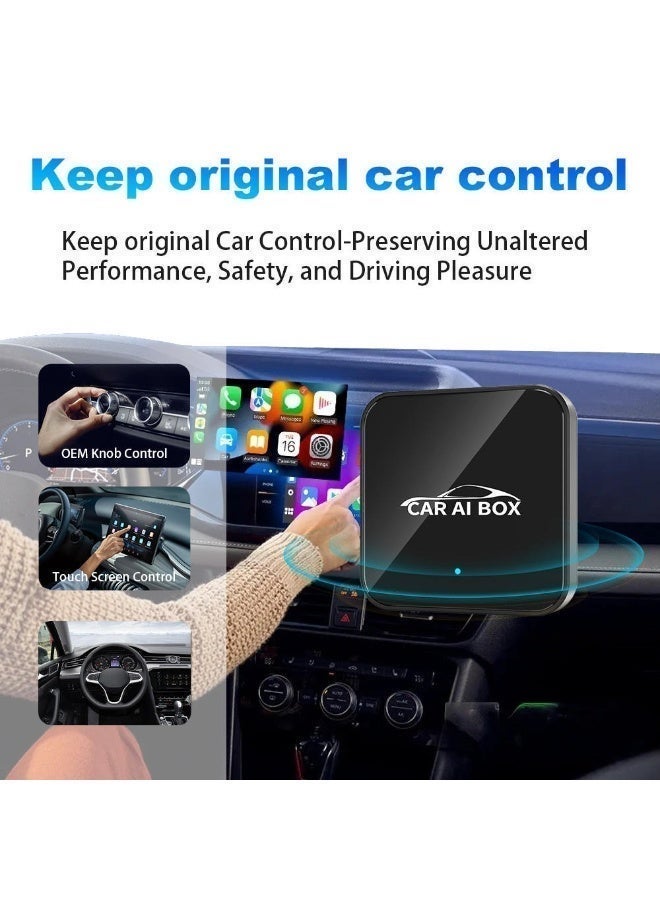 ZAMFA Wireless CarPlay Adapter Supports YouTube, Netflix & More | Wired CarPlay to Wireless Dongle | Android 12.0+ Car AI Box 3-in-1 | Wireless Android Auto | Built-in GPS, Dual-Band WiFi & Bluetooth | Plug & Play - Image 2