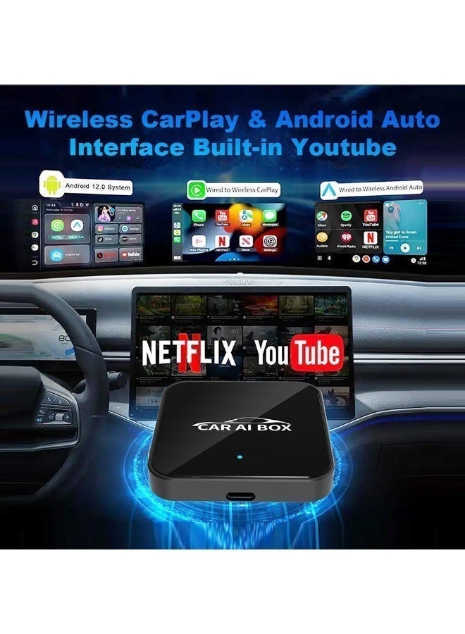 ZAMFA Wireless CarPlay Adapter Supports YouTube, Netflix & More | Wired CarPlay to Wireless Dongle | Android 12.0+ Car AI Box 3-in-1 | Wireless Android Auto | Built-in GPS, Dual-Band WiFi & Bluetooth | Plug & Play - Image 3