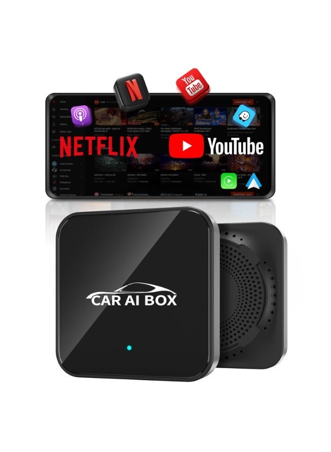 ZAMFA Wireless CarPlay Adapter Supports YouTube, Netflix & More | Wired CarPlay to Wireless Dongle | Android 12.0+ Car AI Box 3-in-1 | Wireless Android Auto | Built-in GPS, Dual-Band WiFi & Bluetooth | Plug & Play - Image 1