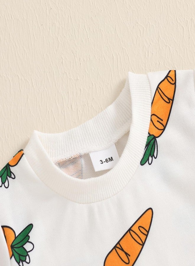 Thorn Tree Baby Girl Boy Easter Outfits Bunny Carrot Short Sleeve T-Shirt Pocket Shorts Summer Toddler Outfits (Carrot Set,18-24 Months) - Image 3