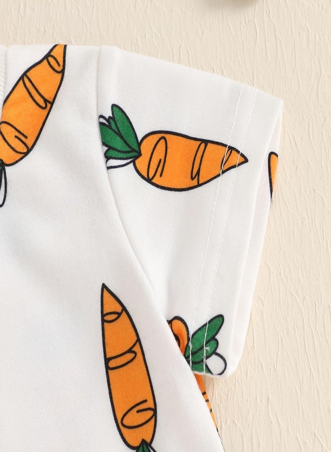 Thorn Tree Baby Girl Boy Easter Outfits Bunny Carrot Short Sleeve T-Shirt Pocket Shorts Summer Toddler Outfits (Carrot Set,18-24 Months) - Image 4
