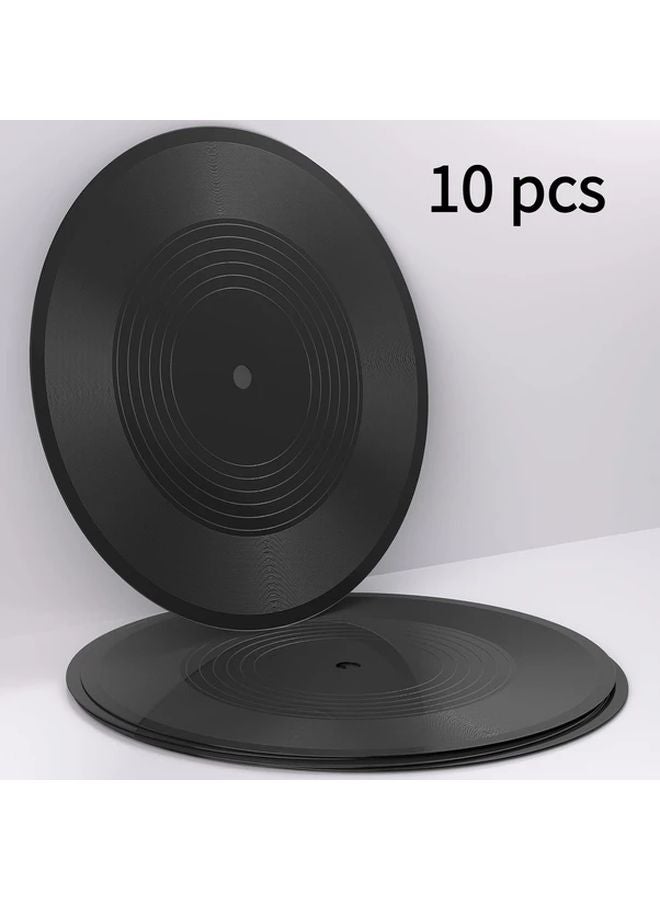 10pcs Black Blank Vinyl Records 12 Inch Retro Wall Decor For Home Office - Image 2