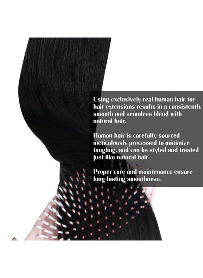 Sunny Hair - Sunny Black Sew in Hair Extensions Real Human Hair Jet Black Weft Hair Extensions Human Hair Double Weft Fashion Hair Extensions Real Human Hair Sew in Extensions for Thickness 20inch 100g - Image 1